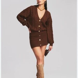 Retrofete brown sweater mini dress | Size M